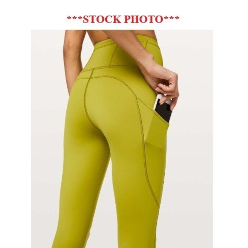Lululemon Fast and Free Crop II 19" *Nulux Golden Lime Running Leggings - Size 4